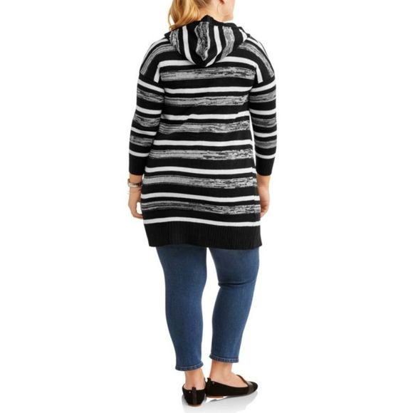 Evelyn Taylor Hooded Open Cardigan - Picture 2 of 5